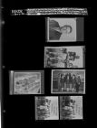 Reproduced portrait of a young man; Reproduced portrait of football players; Reproduced portrait of building; Portrait of a group; Portraits of a group of women at the Grifton Public Library (6 Negatives), April 6-8, 1966 [Sleeve 13, Folder d, Box 39]